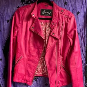 Pink Guess Pleather Jacket